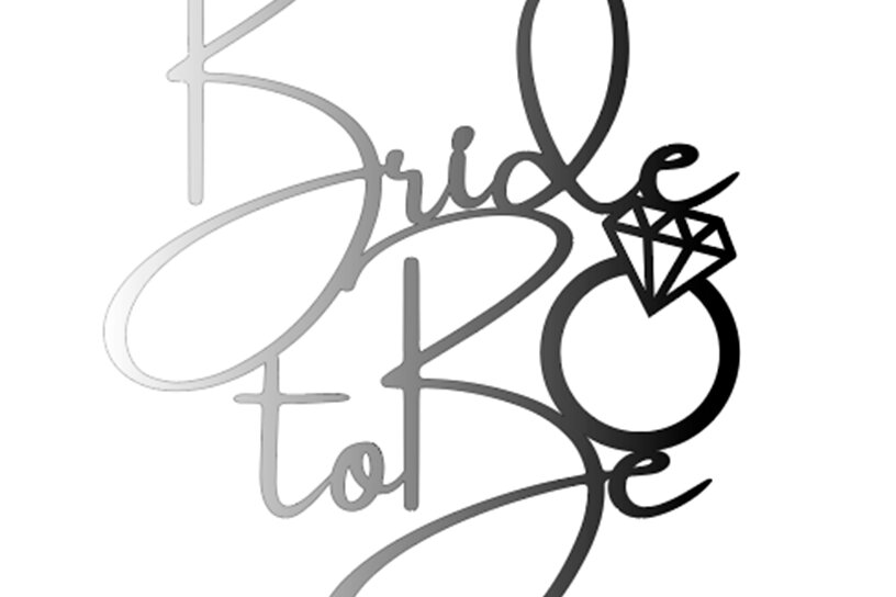 Σετ των 2 Intra απο ξύλο plywood 3mm-4mm πάχος Bride to Be Cake Topper Δίασταση 15x15 cm INTRAFABR-73136622