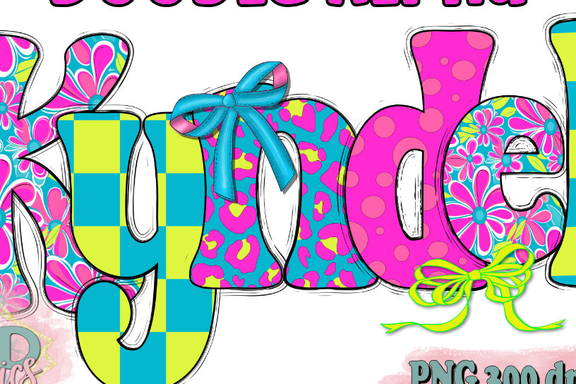 Σετ των 2 Intra απο ξύλο plywood 3mm-4mm πάχος Φωτεινά Alpha Doodle γράμματα Δίασταση 15x15 cm INTRAFABR-123075257