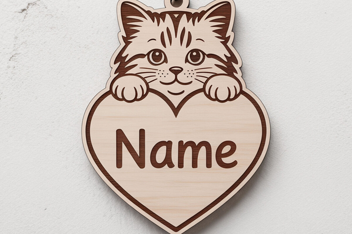 Σετ των 3 Intra απο ξύλο plywood 3mm-4mm πάχος British Cat Personalized Keychain Δίασταση 6x6 cm INTRAFABR-122315410