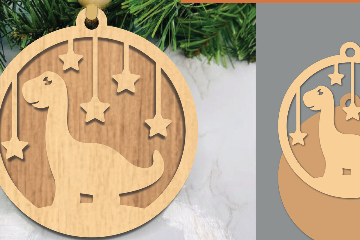 Σετ των 3 Intra απο ξύλο plywood 3mm-4mm πάχος Στολίδι Brontosaurus Cut  Δίασταση 8x8 cm INTRAFABR-106021179