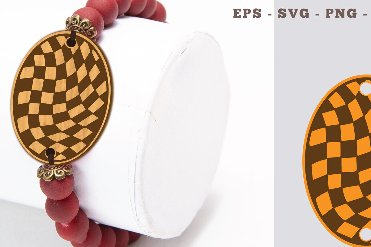 Σετ των 2 Intra απο ξύλο plywood 3mm-4mm πάχος Καφέ Cheacker Pattern Δίασταση 15x15 cm INTRAFABR-104773314