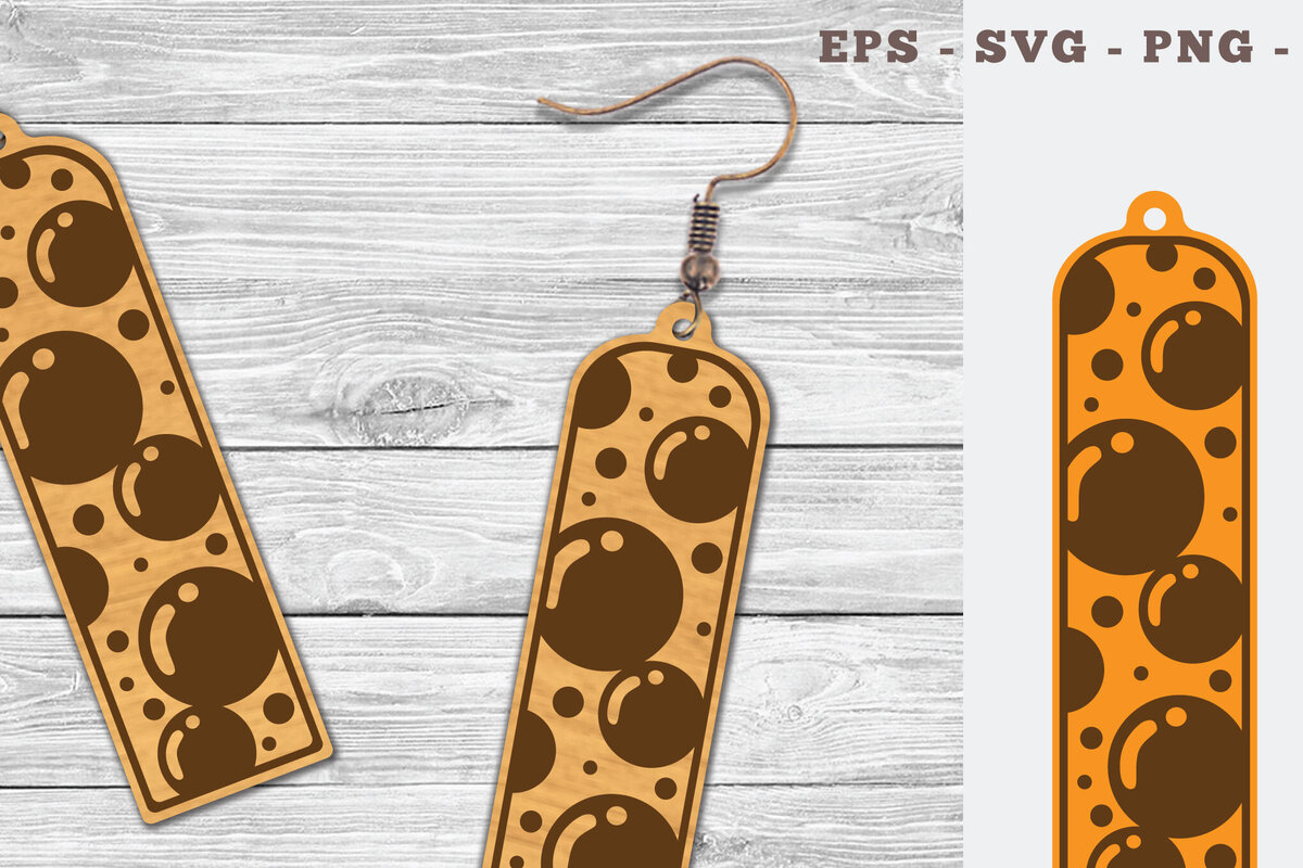 Σετ των 3 Intra απο ξύλο plywood 3mm-4mm πάχος Σκουλαρίκια κομμένα με λέιζερ με φούσκα Δίασταση 3x3 cm INTRAFABR-103061234