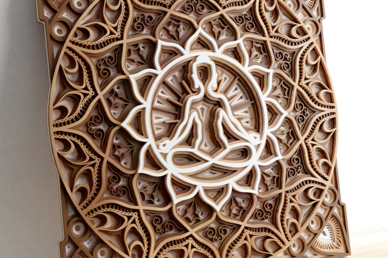 Intra απο ξύλο plywood 3mm-4mm πάχος Βούδας Μάνταλα Δίασταση 350x350 cm INTRAFABR-22623688