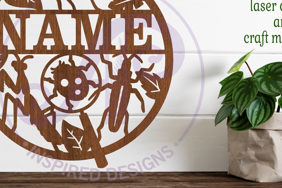 Σετ των 3 Intra απο ξύλο plywood 3mm-4mm πάχος Σύμβολο ονόματος εντόμου Bug  Δίασταση 6x6 cm INTRAFABR-101566397