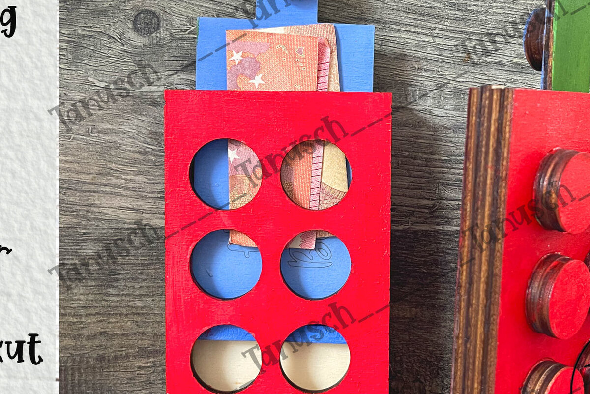 Σετ των 2 Intra απο ξύλο plywood 3mm-4mm πάχος Κτίριο Brick Money Holder  Δίασταση 15x15 cm INTRAFABR-68463642