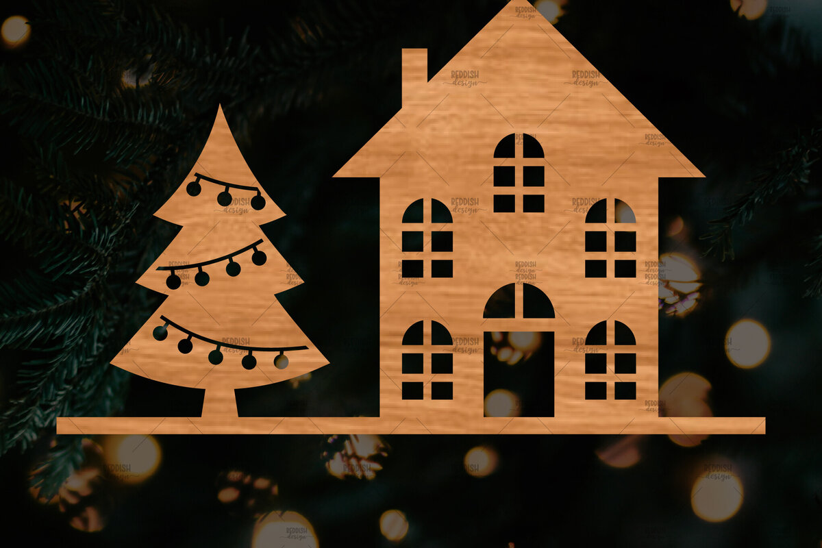 Σετ των 2 Intra απο ξύλο plywood 3mm-4mm πάχος Κτίρια αποκοπής αρχείου , σπιτιών Δίασταση 15x15 cm INTRAFABR-107621285