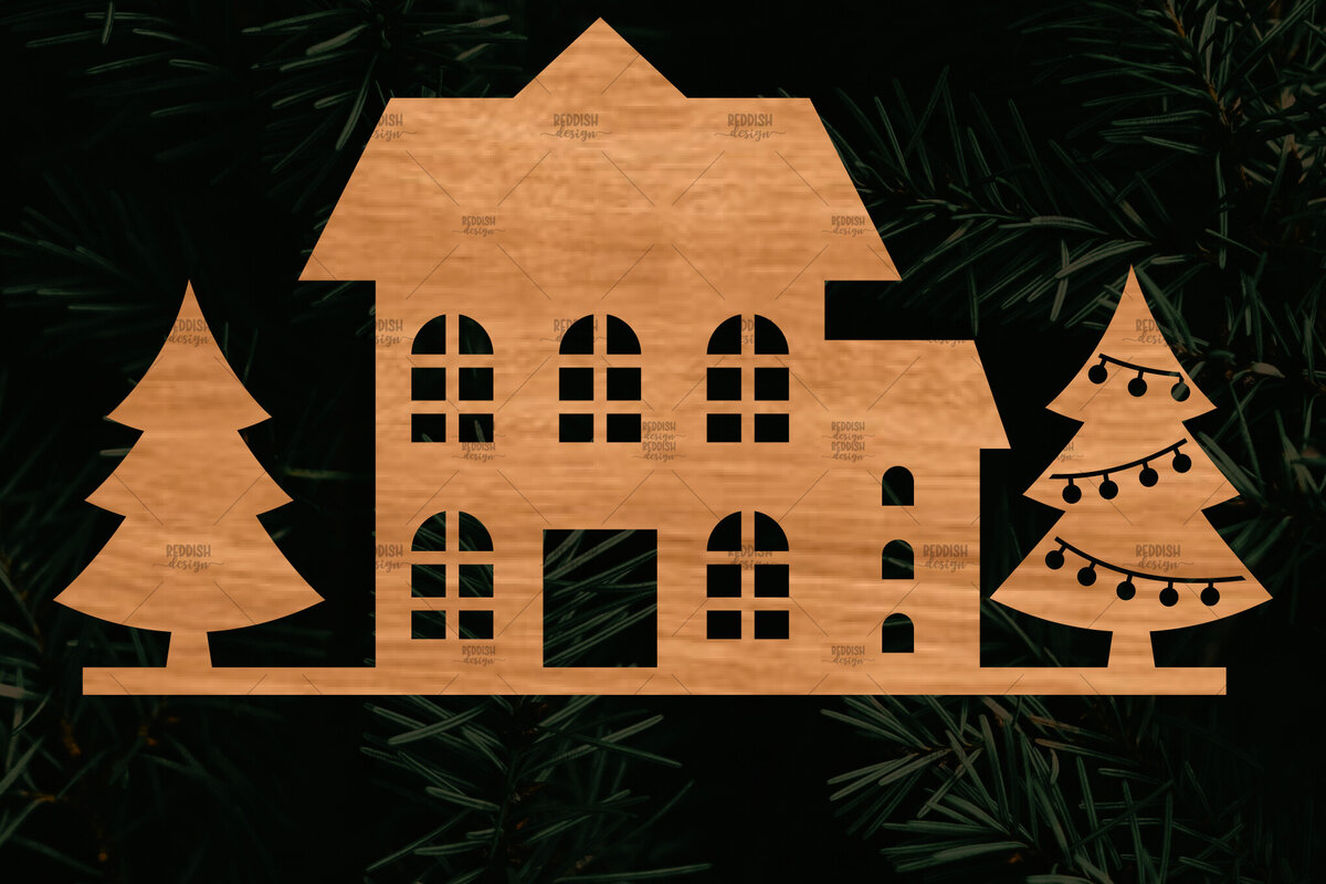 Σετ των 2 Intra απο ξύλο plywood 3mm-4mm πάχος Κτίρια αποκοπής αρχείου , σπιτιών Δίασταση 15x15 cm INTRAFABR-107621304