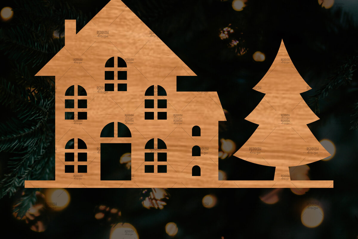 Σετ των 2 Intra απο ξύλο plywood 3mm-4mm πάχος Κτίρια αποκοπής αρχείου , σπιτιών Δίασταση 15x15 cm INTRAFABR-107621320