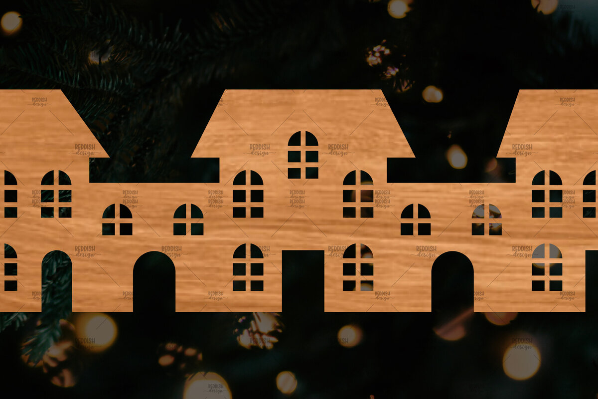 Σετ των 2 Intra απο ξύλο plywood 3mm-4mm πάχος Κτίρια αποκοπής αρχείου , σπιτιών Δίασταση 15x15 cm INTRAFABR-108110685