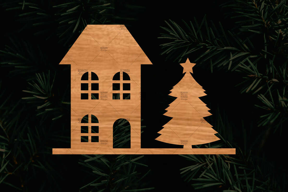 Σετ των 2 Intra απο ξύλο plywood 3mm-4mm πάχος Κτίρια αποκοπής αρχείου , σπιτιών Δίασταση 15x15 cm INTRAFABR-107621173