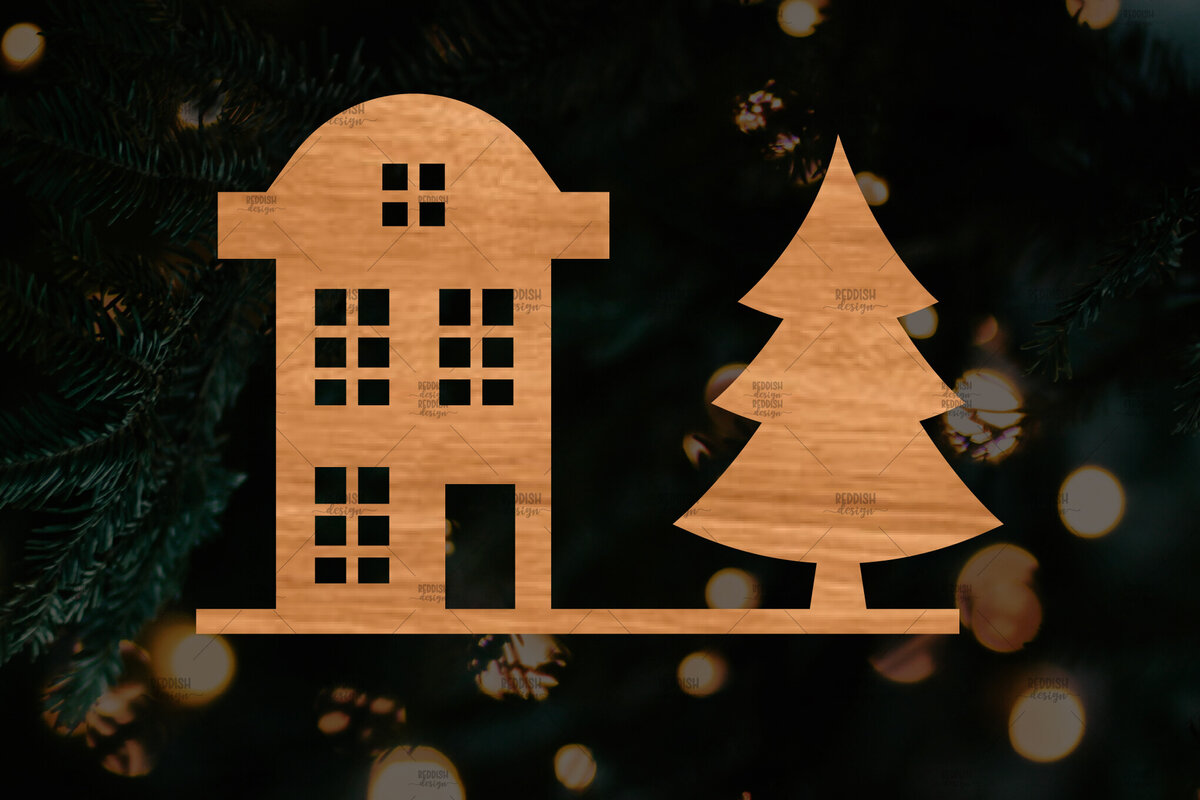 Σετ των 3 Intra απο ξύλο plywood 3mm-4mm πάχος Κτίρια αποκοπής αρχείου , σπιτιών Δίασταση 15x15 cm INTRAFABR-107621211