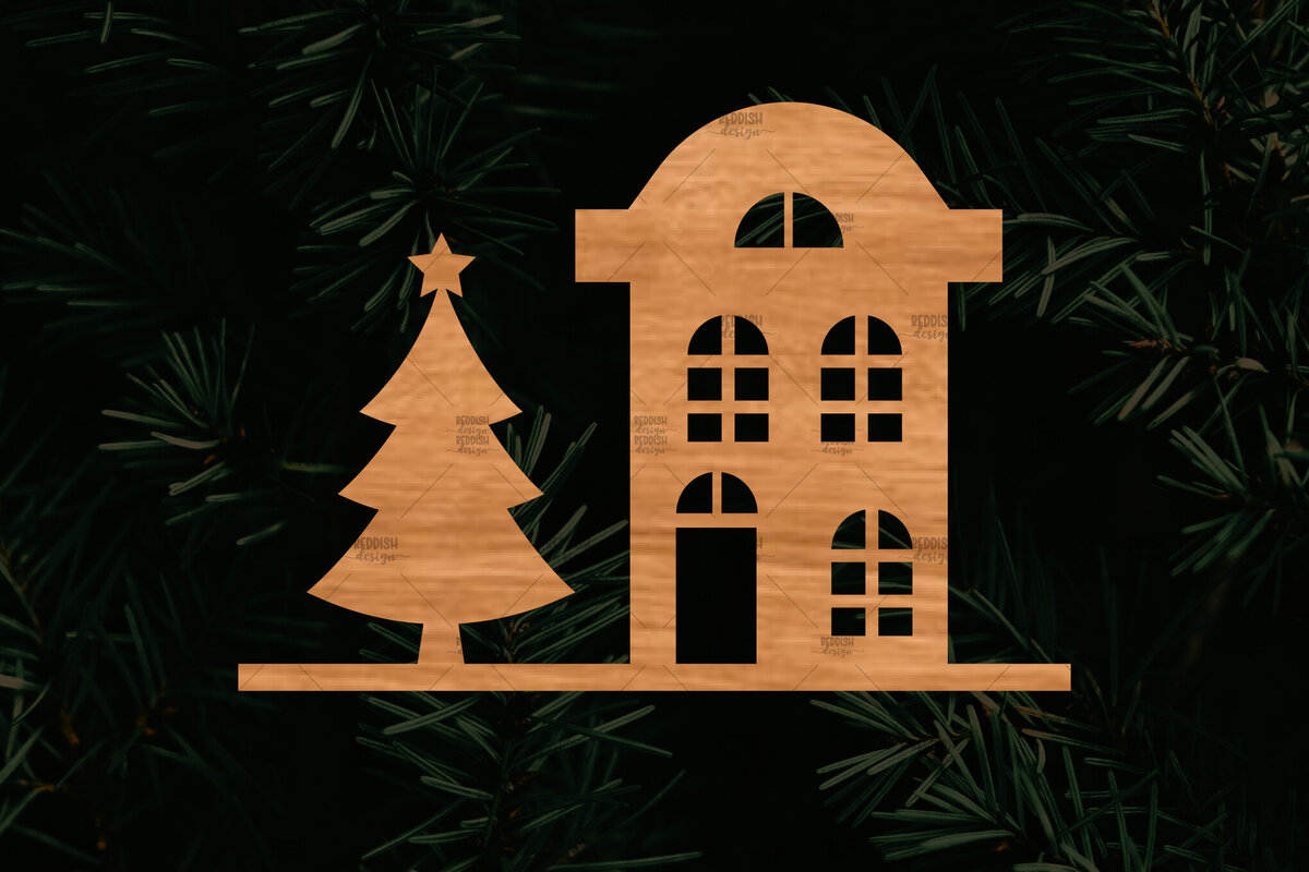 Σετ των 2 Intra απο ξύλο plywood 3mm-4mm πάχος Κτίρια αποκοπής αρχείου , σπιτιών Δίασταση 15x15 cm INTRAFABR-107621218