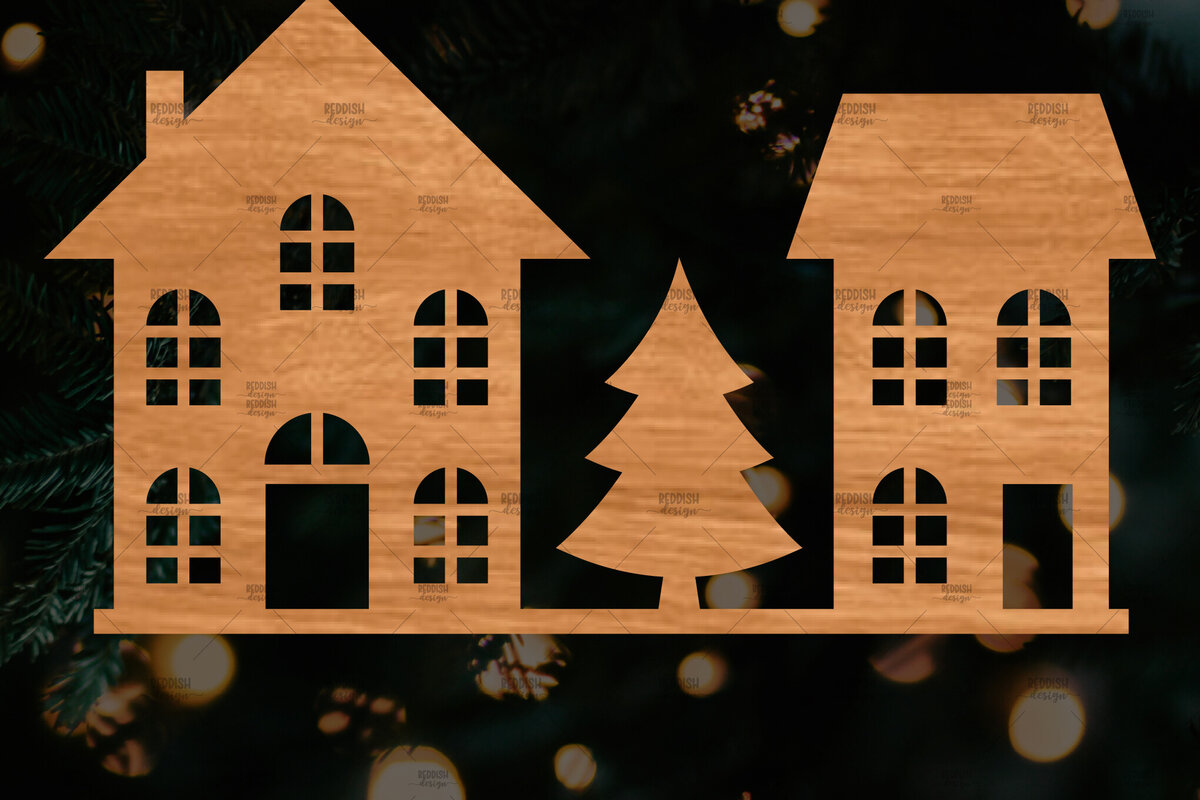 Σετ των 2 Intra απο ξύλο plywood 3mm-4mm πάχος Κτίρια αποκοπής αρχείου , σπιτιών Δίασταση 15x15 cm INTRAFABR-107621238