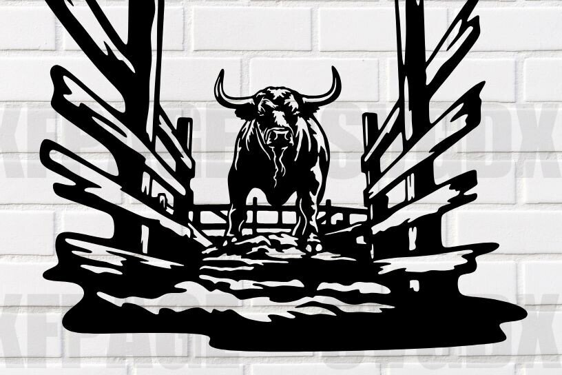 Intra απο ξύλο plywood 3mm-4mm πάχος Bull in Pen Δίασταση 30x20 cm INTRAFABR-115599147