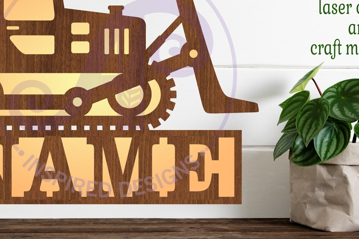 Σετ των 3 Intra απο ξύλο plywood 3mm-4mm πάχος Πινακίδα ονόματος οχήματος κατασκευής μπουλντόζας Δίασταση 6x6 cm INTRAFABR-92969015