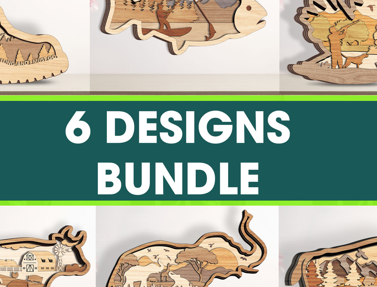 Σετ των 3 Intra απο ξύλο plywood 3mm-4mm πάχος κομμένων ζώων με στρώσεις πακέτου 6 σχεδίων Δίασταση 10x10 cm INTRAFABR-95130512