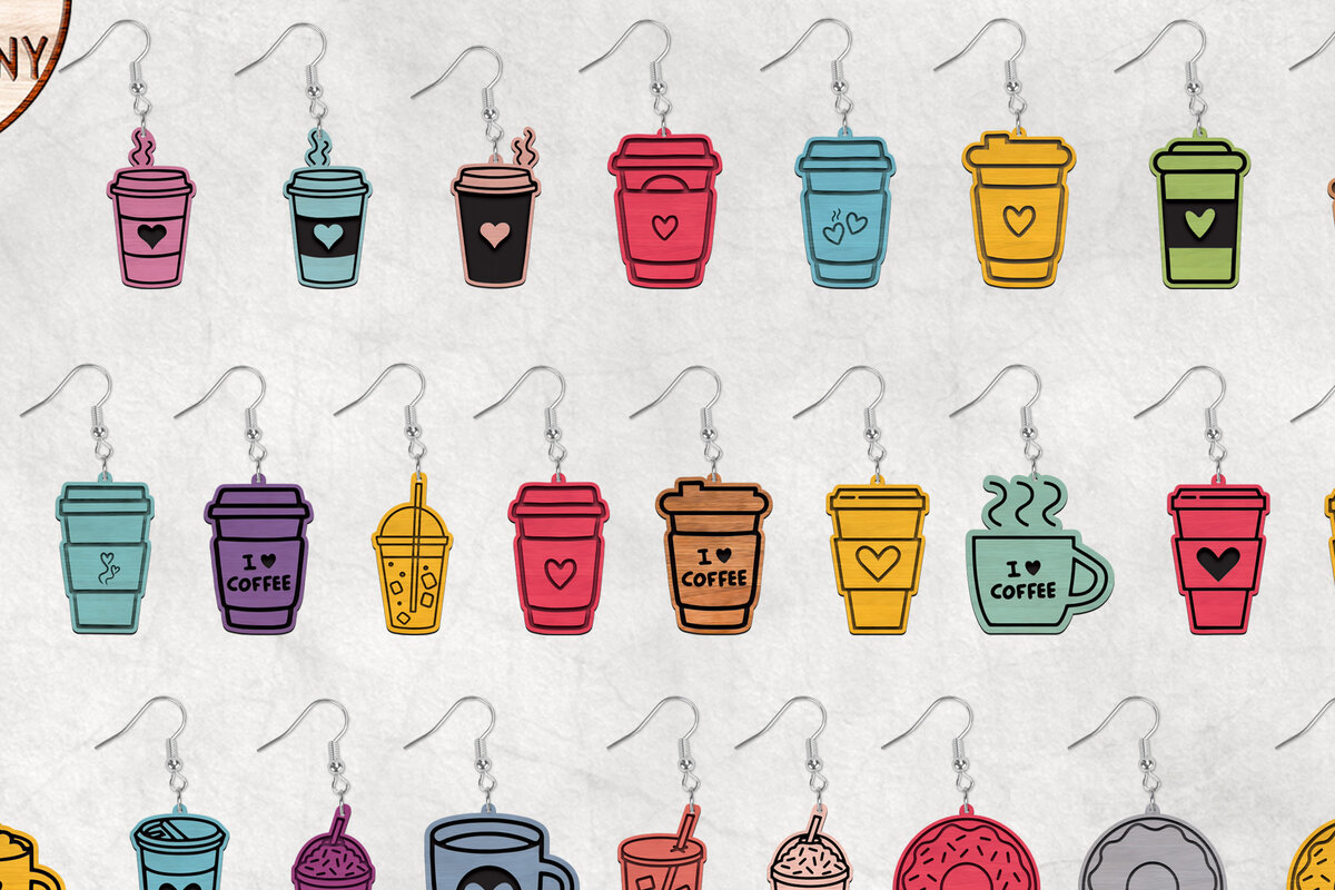 Σετ των 3 Intra απο ξύλο plywood 3mm-4mm πάχος Coffee Boho Σκουλαρίκια Δίασταση 4x4 cm INTRAFABR-28128859