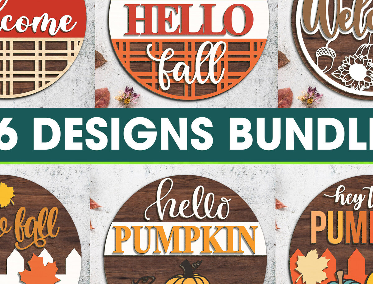 Intra απο ξύλο plywood 3mm-4mm πάχος Hello Fall Door Sign Cut File Δίασταση 30x30 cm INTRAFABR-100632126