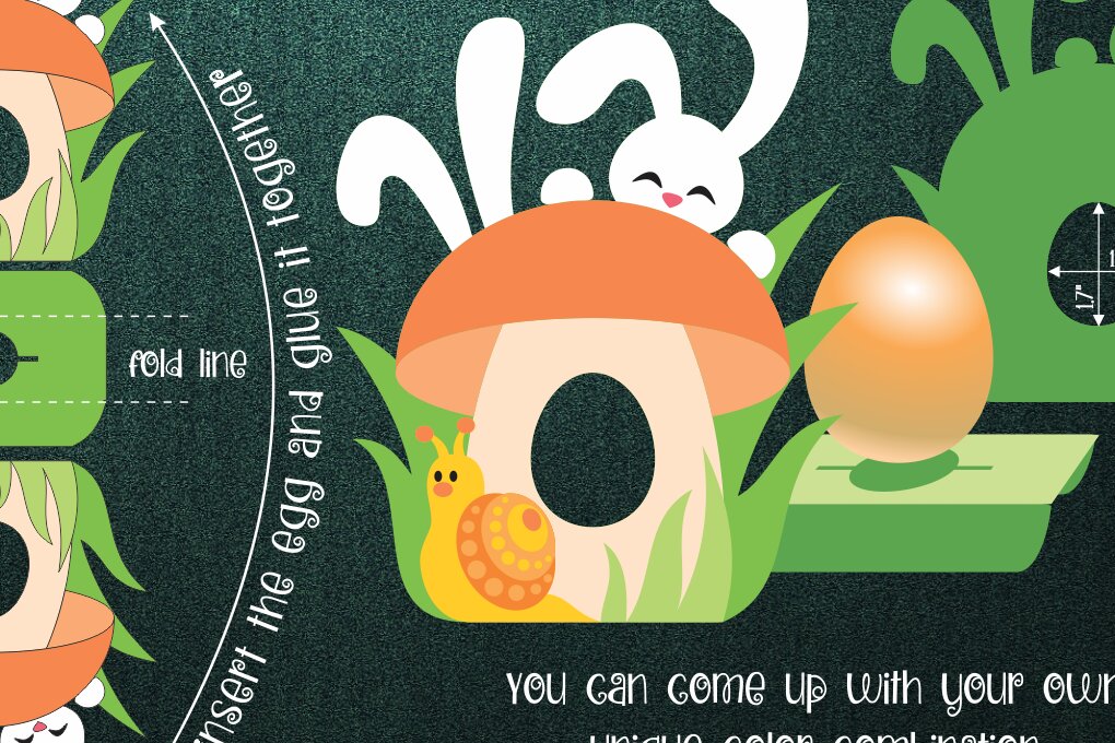 Σετ των 2 Intra απο ξύλο plywood 3mm-4mm πάχος Κουνελάκια Πασχαλινή Σοκολατένια Αυγοθήκη Δίασταση 15x15 cm INTRAFABR-24853617