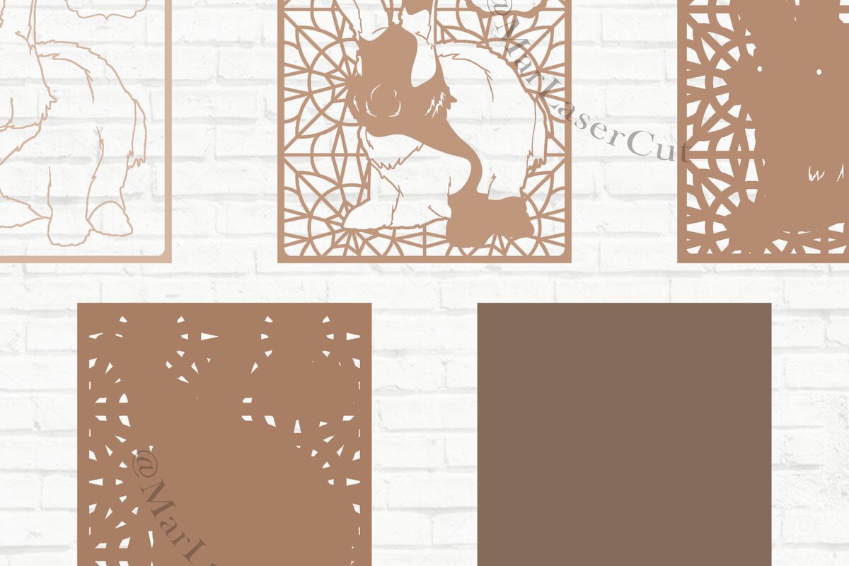 Σετ των 3 Intra απο ξύλο plywood 3mm-4mm πάχος BUNNY 3D Multilayer  Cricut Δίασταση 6x6 cm INTRAFABR-21774652