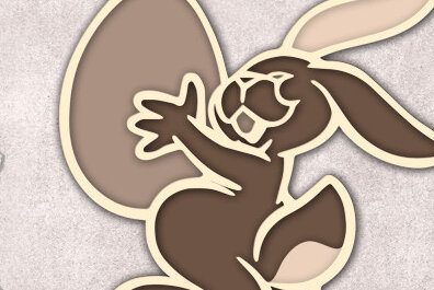 Intra απο ξύλο plywood 3mm-4mm πάχος Λαγουδάκι 3D Δίασταση 30x20 cm INTRAFABR-24867588