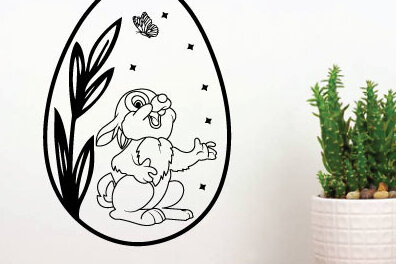 Intra απο ξύλο plywood 3mm-4mm πάχος Κουνελάκι Butterfly Μεταλλική τέχνη Δίασταση 40x40 cm INTRAFABR-65454285