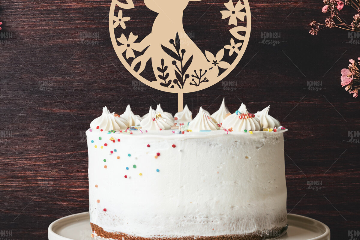 Σετ των 2 Intra απο ξύλο plywood 3mm-4mm πάχος Bunny Cake Topper I Cake Topper Δίασταση 15x15 cm INTRAFABR-119584157