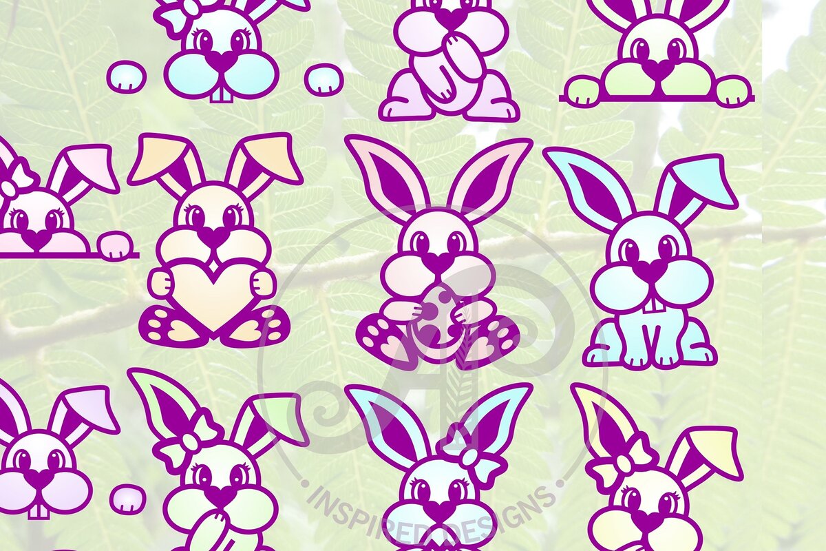 Σετ των 2 Intra απο ξύλο plywood 3mm-4mm πάχος Το Bunny Cut out Shapes  Δίασταση 15x15 cm INTRAFABR-68350158