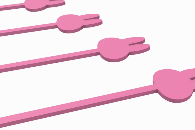 Σετ των 2 Intra απο ξύλο plywood 3mm-4mm πάχος Bunny Drink Stirrer με  Δίασταση 15x15 cm INTRAFABR-118063073