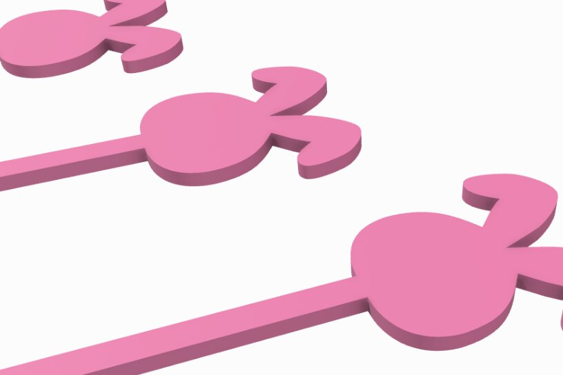 Σετ των 2 Intra απο ξύλο plywood 3mm-4mm πάχος Bunny Drink Stirrer με  Δίασταση 15x15 cm INTRAFABR-118062685