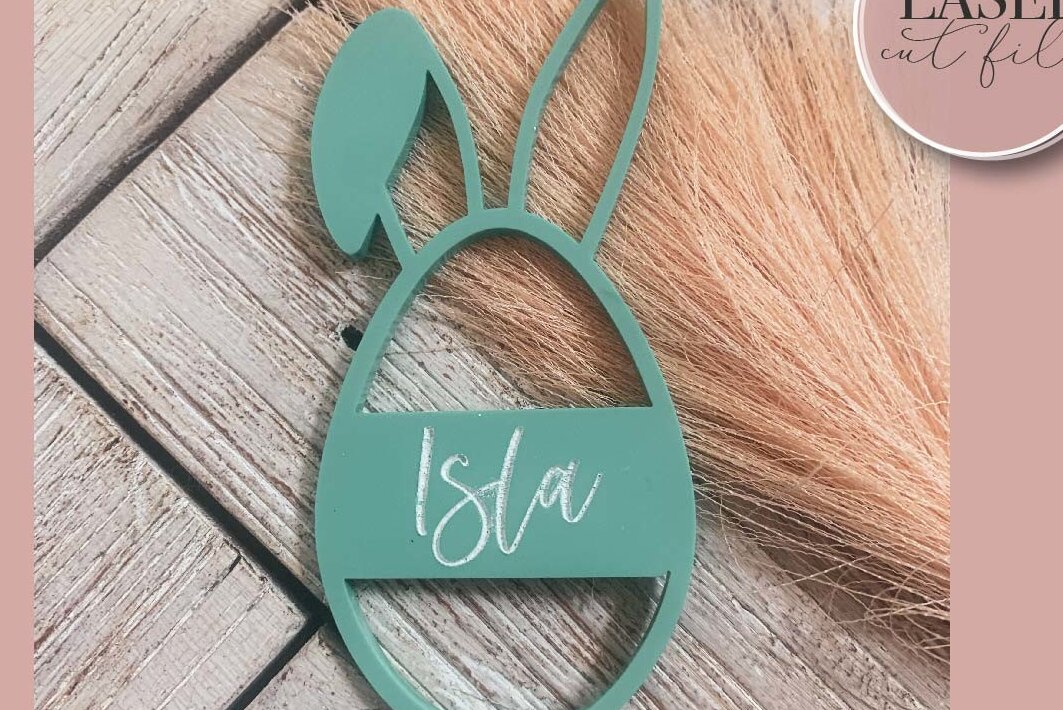 Σετ των 3 Intra απο ξύλο plywood 3mm-4mm πάχος Bunny Ears Basket Tag  Δίασταση 4x4 cm INTRAFABR-74515998