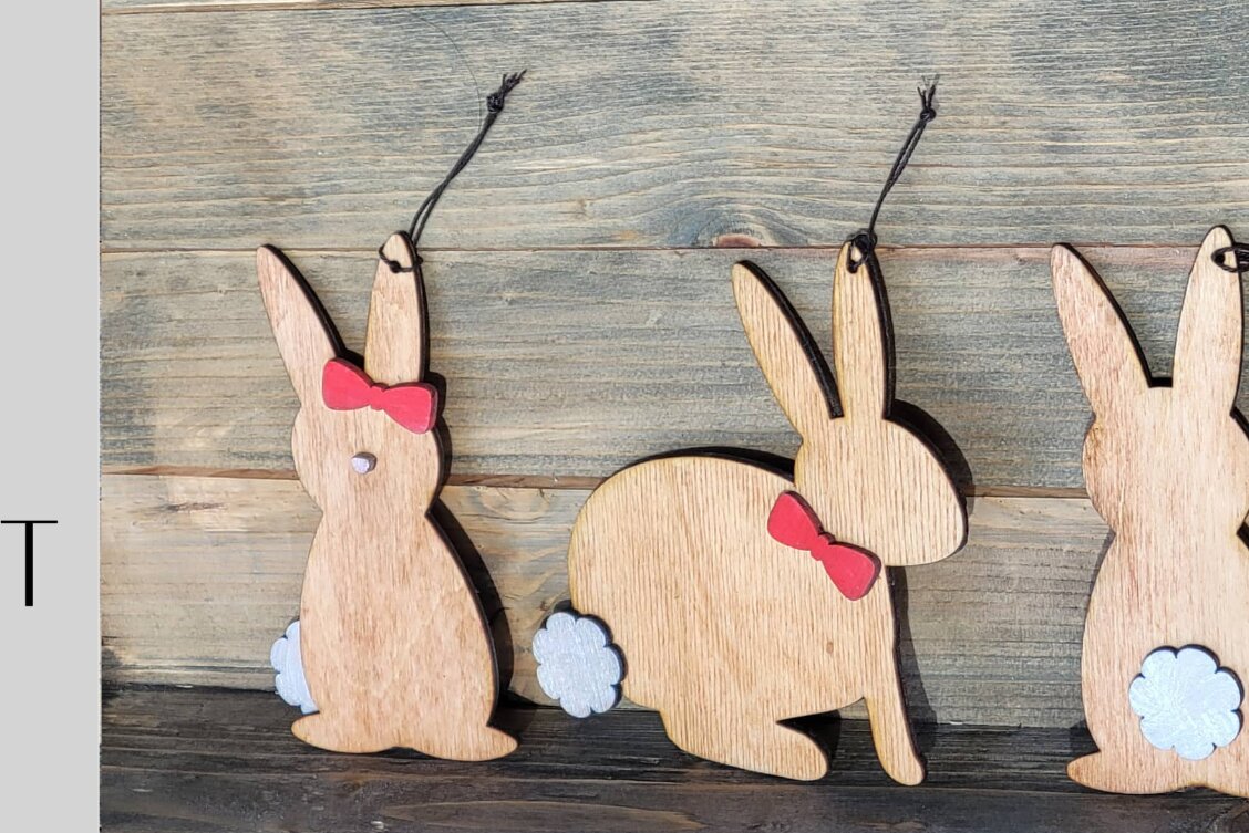 Σετ των 3 Intra απο ξύλο plywood 3mm-4mm πάχος Μπάνι Πασχαλινό Καλάθι Κρεμάει Ετικέτες Δίασταση 5x5 cm INTRAFABR-8922583