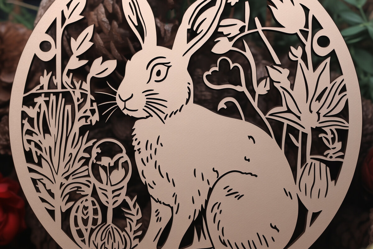 Σετ των 3 Intra απο ξύλο plywood 3mm-4mm πάχος Κουνελάκι Πασχαλινή Διακόσμηση Δίασταση 4x4 cm INTRAFABR-90176955