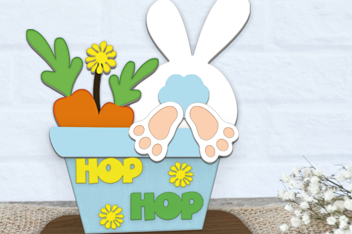 Σετ των 2 Intra απο ξύλο plywood 3mm-4mm πάχος Πασχαλινή κρεμάστρα λαγουδάκι με λέιζερ. Δίασταση 15x15 cm INTRAFABR-115330068