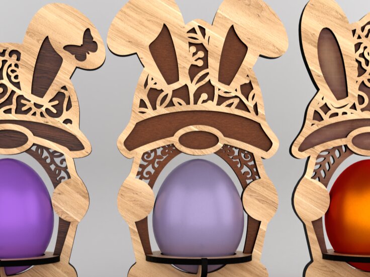 Σετ των 2 Intra απο ξύλο plywood 3mm-4mm πάχος Πασχαλινές Αυγοθήκες λαγουδάκι Δίασταση 15x15 cm INTRAFABR-116666247