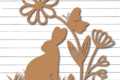 Σετ των 2 Intra απο ξύλο plywood 3mm-4mm πάχος Κουνελάκι Πασχαλινό Ράφι Sitter Δίασταση 15x15 cm INTRAFABR-114355550