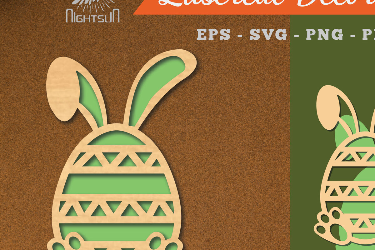 Intra απο ξύλο plywood 3mm-4mm πάχος Διακόσμηση με κομμένα λέιζερ αυγών λαγουδάκι 5 Δίασταση 15x15 cm INTRAFABR-115873172