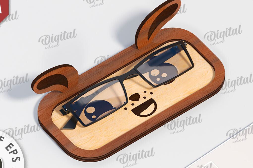 Σετ των 2 Intra απο ξύλο plywood 3mm-4mm πάχος Βάση γυαλιού Bunny Δίασταση 15x15 cm INTRAFABR-116204127