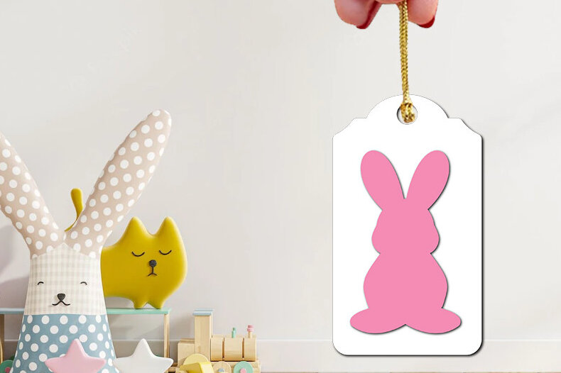 Σετ των 3 Intra απο ξύλο plywood 3mm-4mm πάχος Μπρελόκ Μπρελόκ Bunny Δίασταση 6x6 cm INTRAFABR-56160431