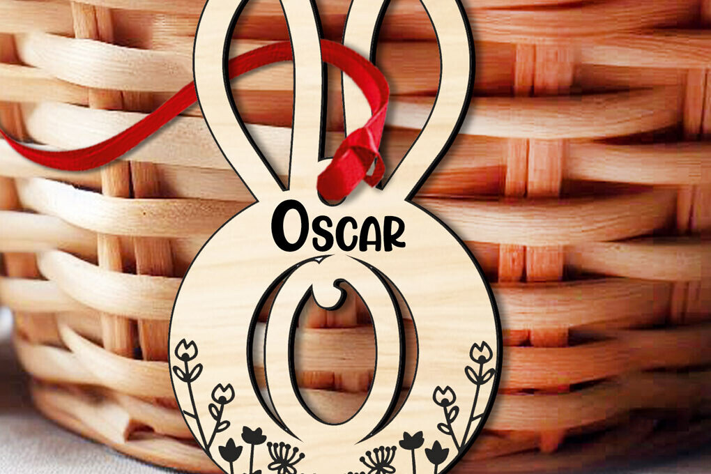 Σετ των 3 Intra απο ξύλο plywood 3mm-4mm πάχος Μπάνι Λέιζερ Letter O Πασχαλινό καλάθι Ετικέτα Δίασταση 8x8 cm INTRAFABR-118430254