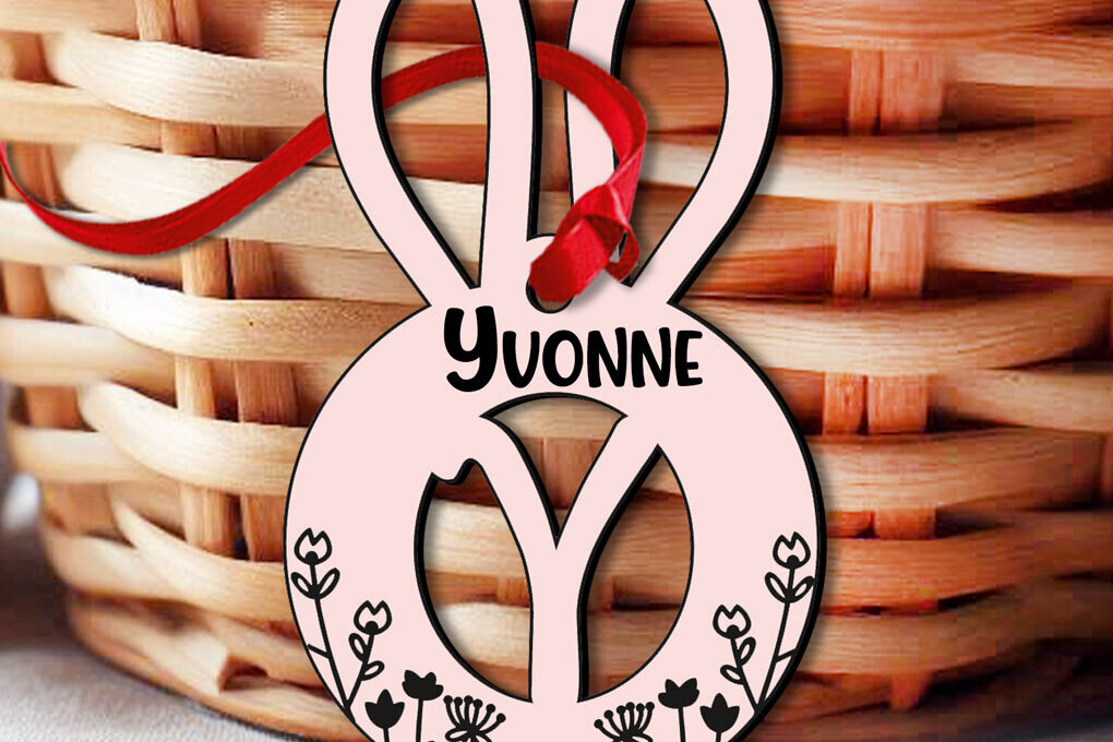 Σετ των 3 Intra απο ξύλο plywood 3mm-4mm πάχος Μπάνι Λέιζερ Γράμμα Y Πασχαλινό καλάθι Ετικέτα Δίασταση 8x8 cm INTRAFABR-118450674