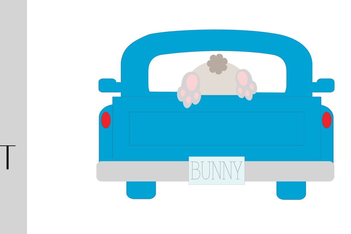 Σετ των 3 Intra απο ξύλο plywood 3mm-4mm πάχος Bunny Truck Δίασταση 15x15 cm INTRAFABR-26398748