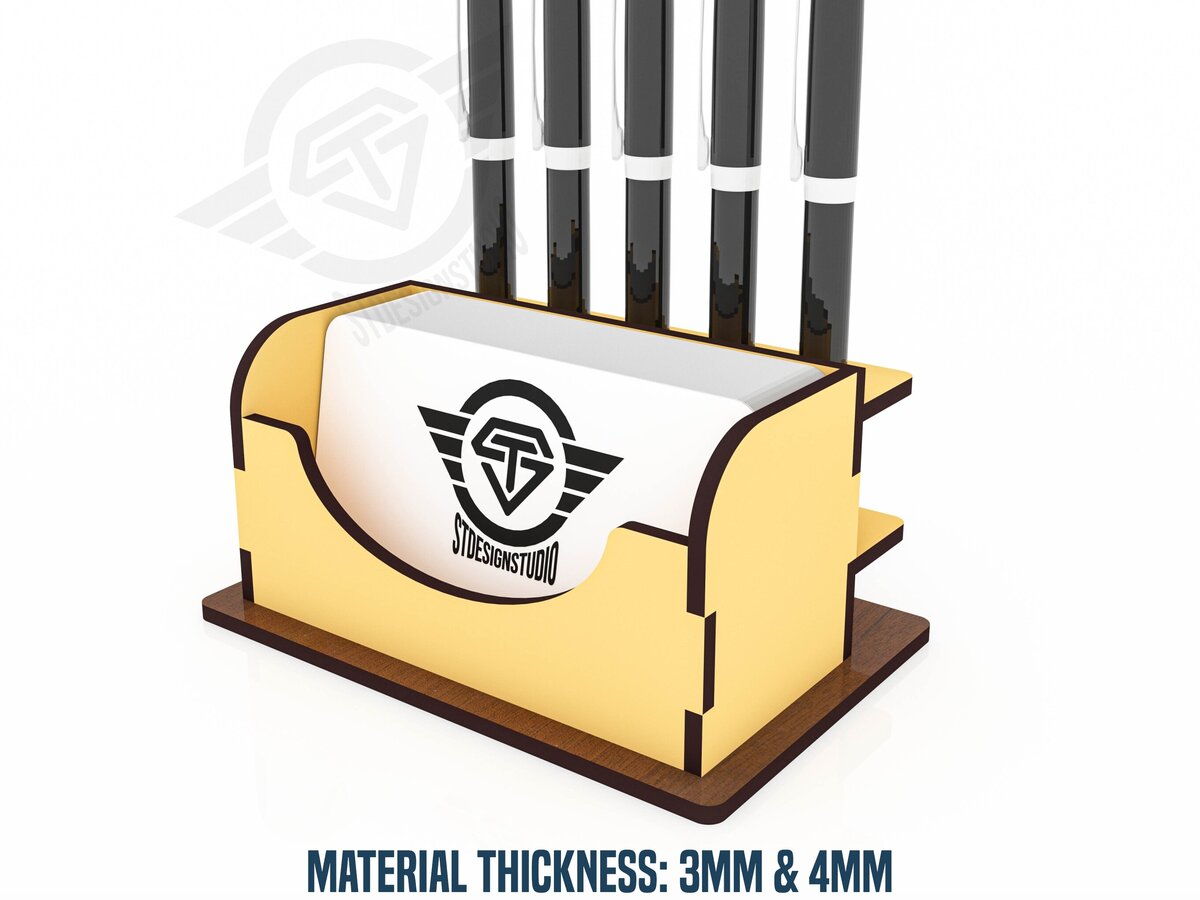 Σετ των 3 Intra απο ξύλο plywood 3mm-4mm πάχος Επαγγελματική κάρτα και θήκη για μολύβι Δίασταση 15x15 cm INTRAFABR-119476765