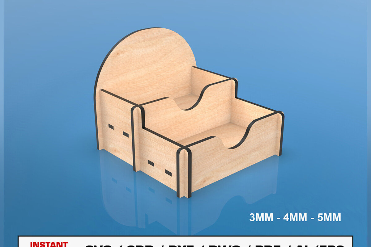 Σετ των 2 Intra απο ξύλο plywood 3mm-4mm πάχος κοπής με λέιζερ θήκη επαγγελματικής κάρτας Δίασταση 15x15 cm INTRAFABR-108320729