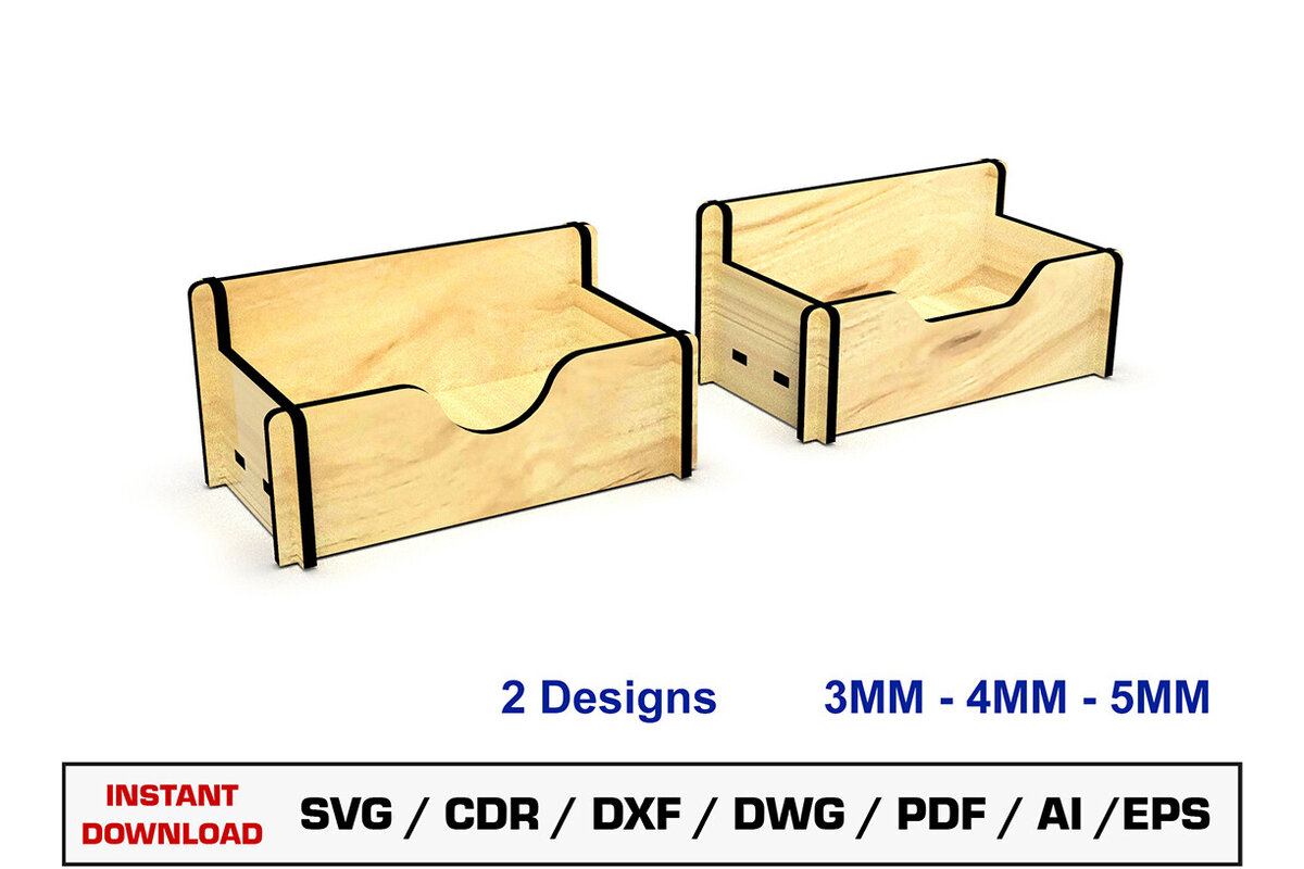 Σετ των 2 Intra απο ξύλο plywood 3mm-4mm πάχος κοπής με λέιζερ θήκη επαγγελματικής κάρτας Δίασταση 15x15 cm INTRAFABR-108379713