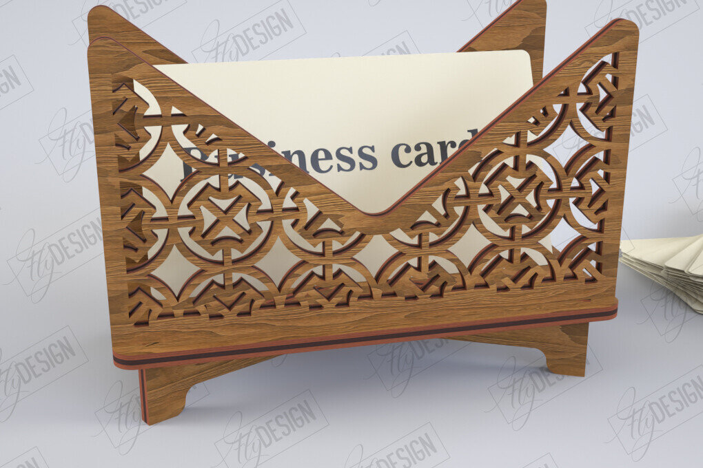 Σετ των 2 Intra απο ξύλο plywood 3mm-4mm πάχος Βάση επαγγελματικής κάρτας Cut  | Γραφείο Δίασταση 15x15 cm INTRAFABR-122464988