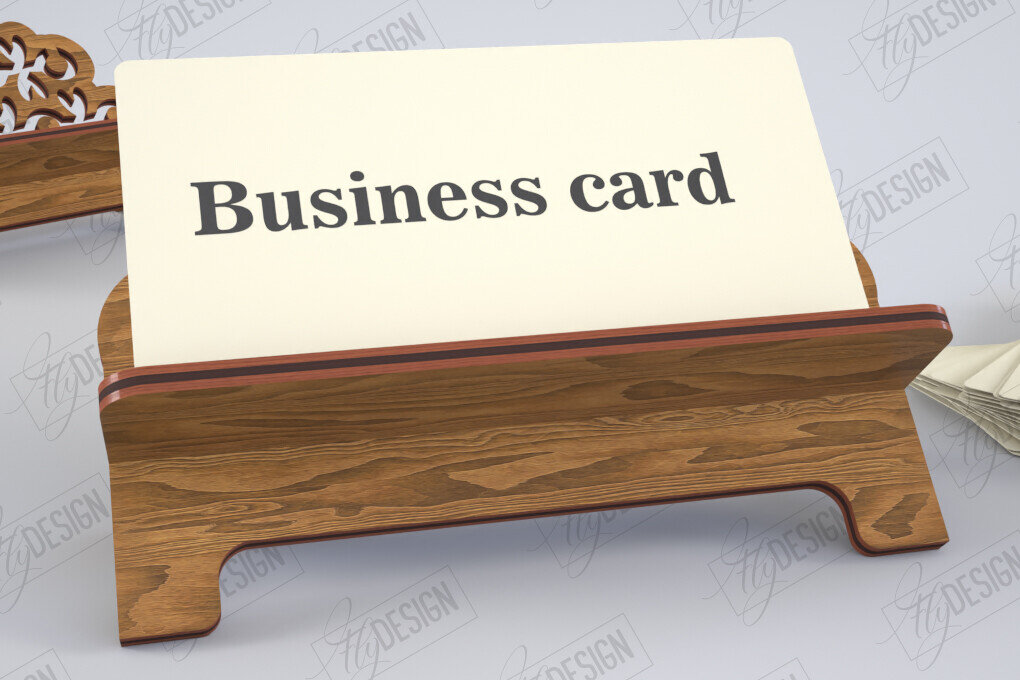 Σετ των 2 Intra απο ξύλο plywood 3mm-4mm πάχος Βάση επαγγελματικής κάρτας Cut  | Γραφείο Δίασταση 15x15 cm INTRAFABR-122670169