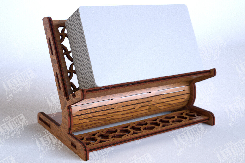 Σετ των 2 Intra απο ξύλο plywood 3mm-4mm πάχος Κάτοχος επαγγελματικής κάρτας | Αξεσουάρ γραφείου Δίασταση 15x15 cm INTRAFABR-112681538