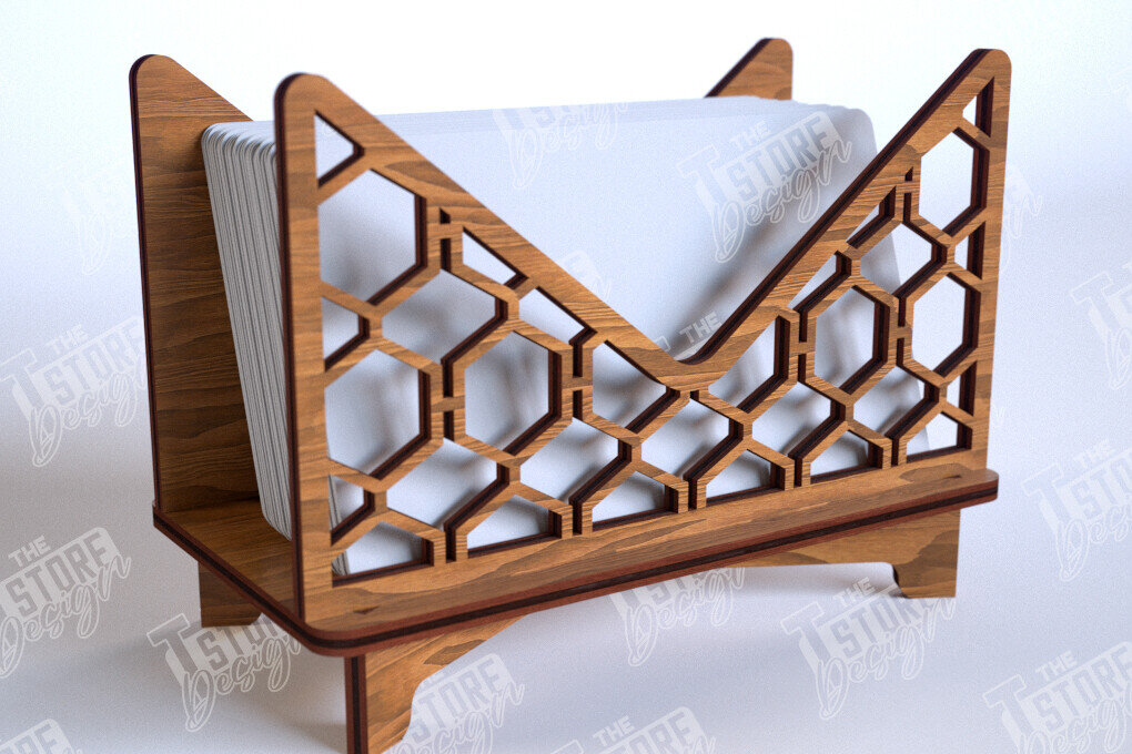 Σετ των 2 Intra απο ξύλο plywood 3mm-4mm πάχος Κάτοχος επαγγελματικής κάρτας | Αξεσουάρ γραφείου Δίασταση 15x15 cm INTRAFABR-112681555