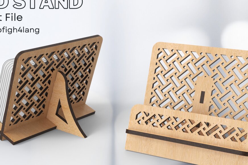 Σετ των 2 Intra απο ξύλο plywood 3mm-4mm πάχος Σταντ επαγγελματικών καρτών | κοπής με λέιζερ Δίασταση 15x15 cm INTRAFABR-86072894